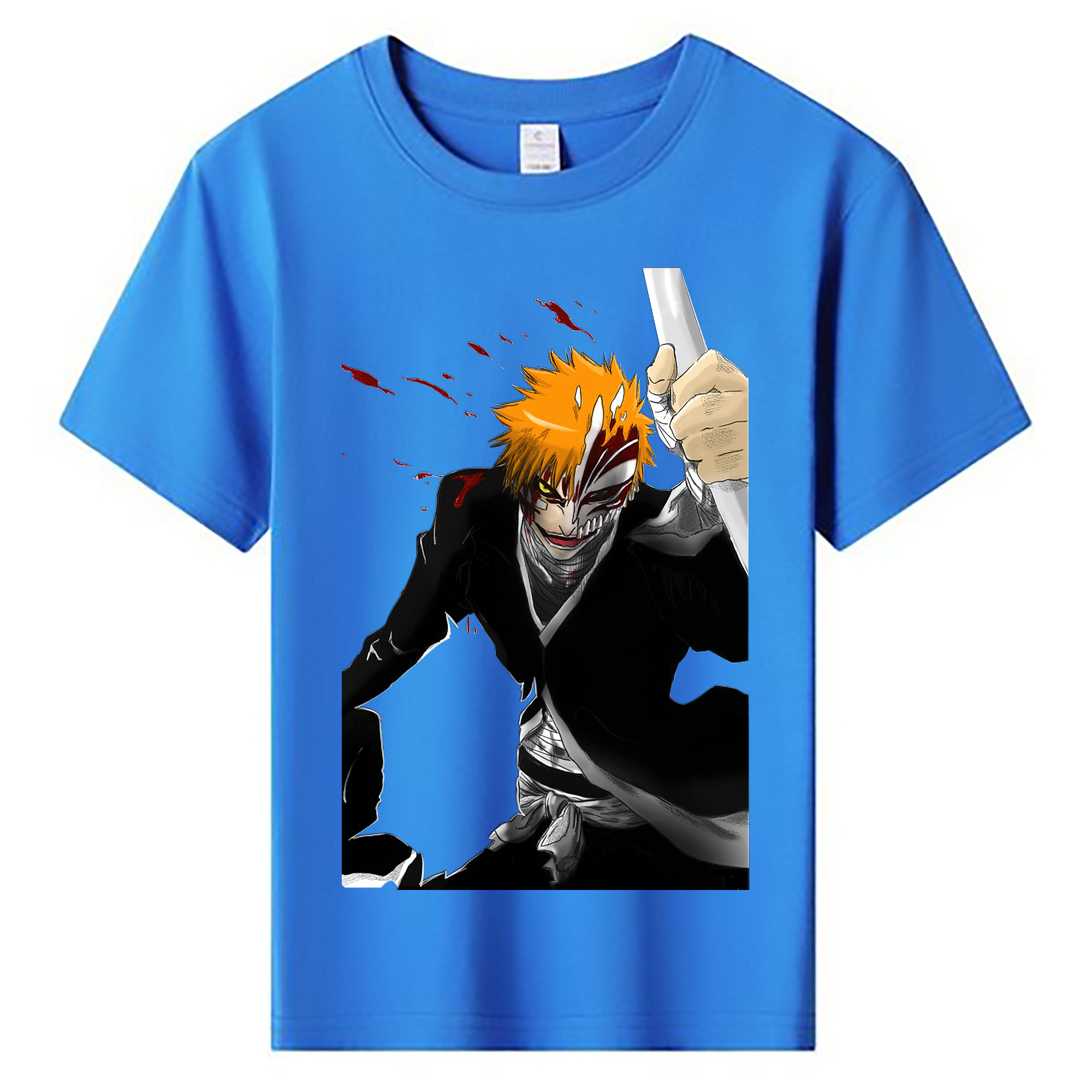 （画像用） ブリーチ 黒崎一護（くろさき いちご）BLEACH Kurosaki Ichigo 綿100％キッズTシャツ（フロントプリント）